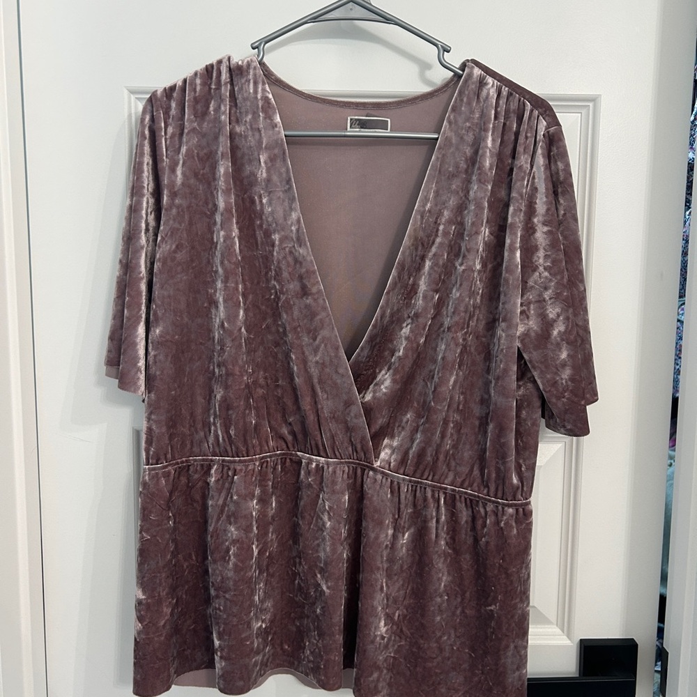 Chelsea28 Pink Wrap Blouse with 3/4 Sleeves